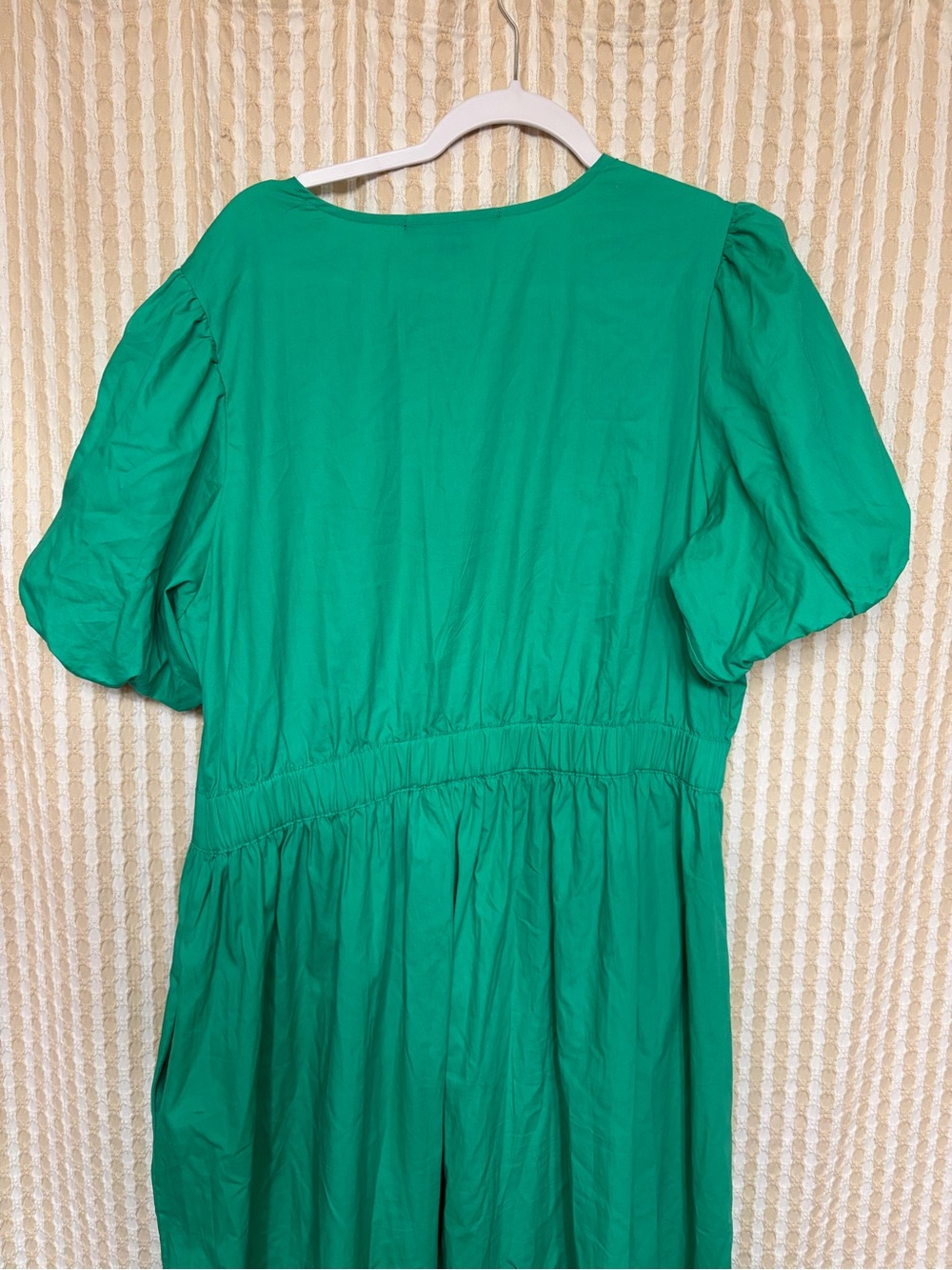 French Connection Emerald Puff Sleeve V-Neck Tiered Dress - Picture 5 of 5